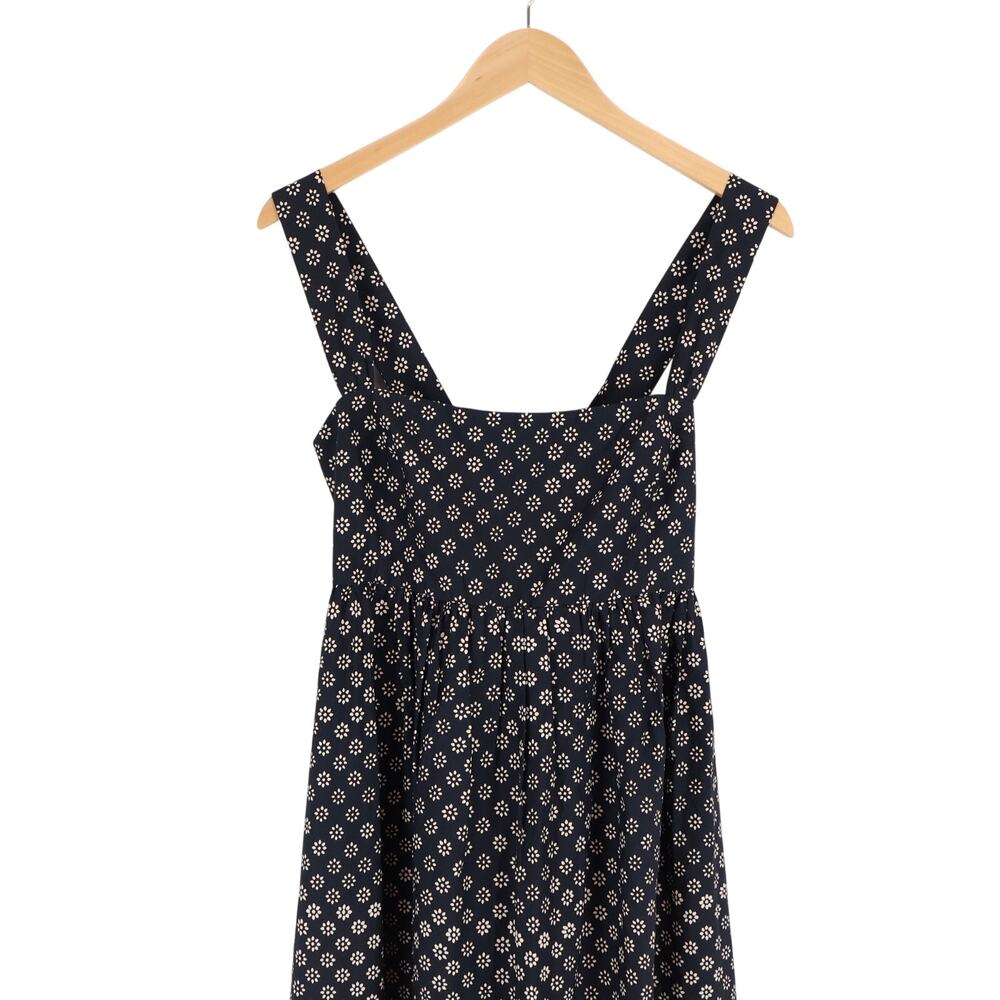 NWT J.Crew Square Neck Cotton Poplin Midi Dress Block Print Faded Black Size 6 - Picture 5 of 10